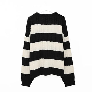 (Unisex) Bold Border Cable Knit