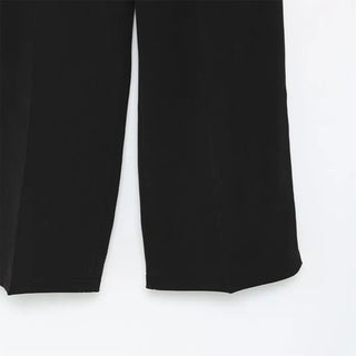 Pleated wide-leg slacks