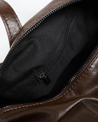 Square leather shoulder bag