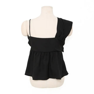 Asymmetrical Ribbon Design Sleeveless Dress