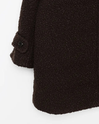 High-neck boucle coat