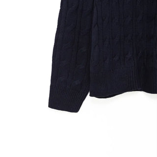 (Unisex) Cable Simple V-Neck Knit