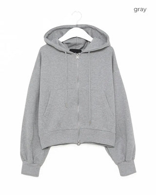Daily Cropped Hooded Zip-Up