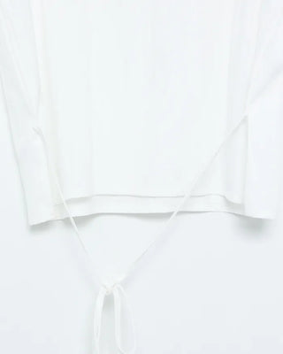 French Sleeve Open Back Wrinkle Blouse