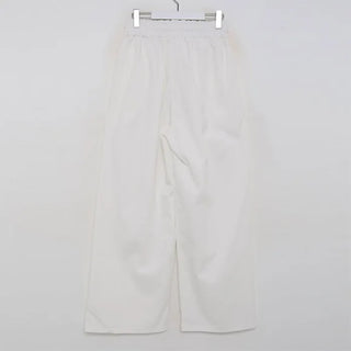 Double-pleated cotton wide-leg pants