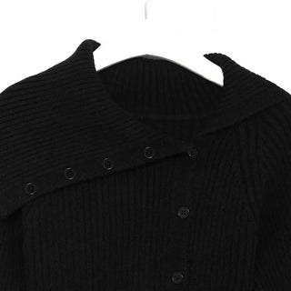 Big collar ribbed knit