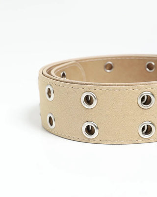 Suede double eyelet belt