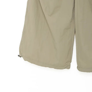 Waist drawstring cargo parachute pants