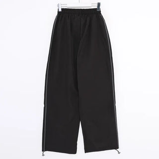 Unisex two-tone wide-leg elastic waist pants