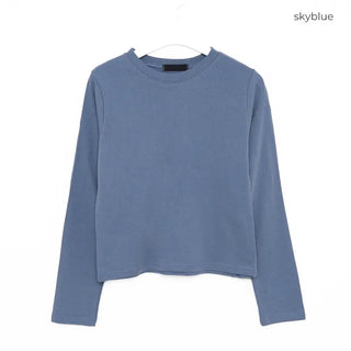 Pastel crop long-sleeved T-shirt