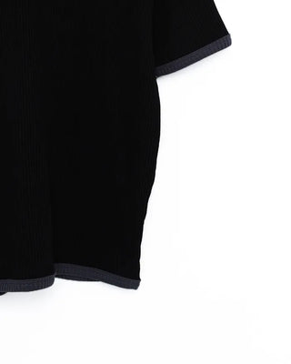 Henley neck waffle knit top