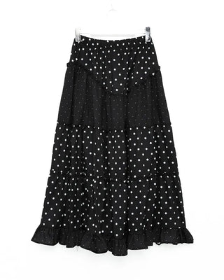 Polka Dot Frill Long Skirt