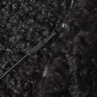 High-neck boa zip-up jacket