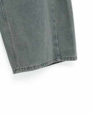 Side-tucked balloon denim pants
