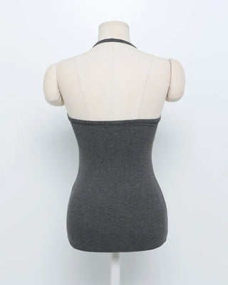 Halter neck ribbed camisole
