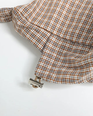 Checked gathered shoulder bag
