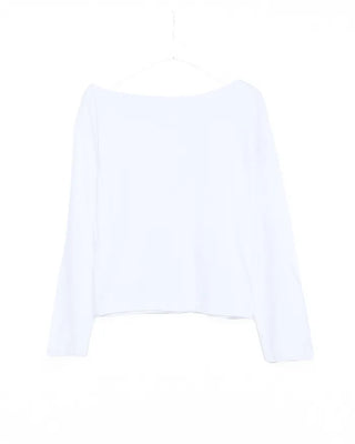 Off-shoulder cotton T-shirt