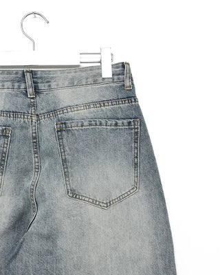 Brushed wide-leg denim