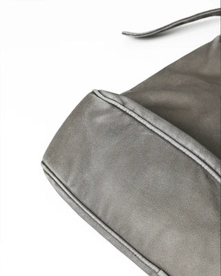 Washed faux leather shoulder bag