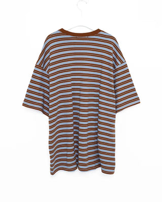 Two-tone border half-sleeve T-shirt