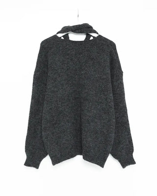 V-neck scarf knit