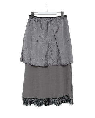 Lace satin maxi skirt