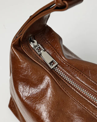 Eco-leather round shoulder bag