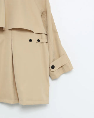 High-neck trench half coat