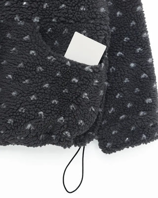 Polka dot fleece jacket
