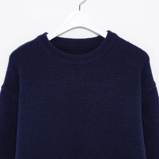 Drop Shoulder Oversized Round Knit
