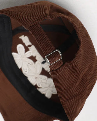 Triple Flower Stitch Corduroy Cap