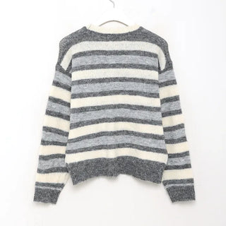 Striped Round Knit Sweater