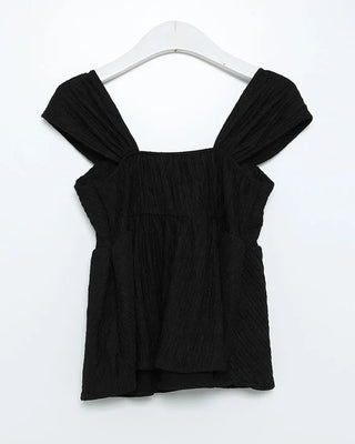 Sleeveless top with built-in cups and wide-leg pants set
