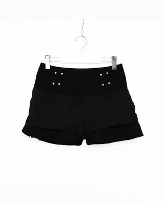 Belted frill can-can mini skirt