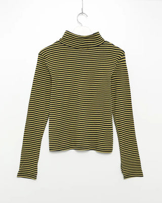 Half-neck striped long-sleeve T-shirt