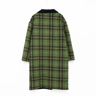 Checked long coat