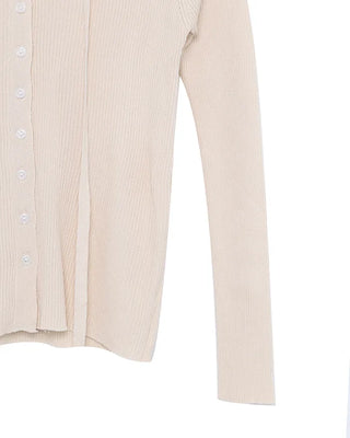 V-neck cardigan with waist-defining belt