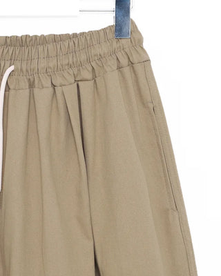 Two-pleat wide cotton pants