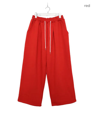 Fleece-lined one-pleat sweatpants