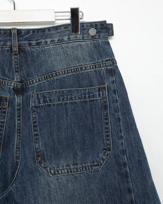 (Unisex) Washed Balloon Denim Pants