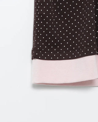 Bust Gathered Pin Dot Rib Camisole