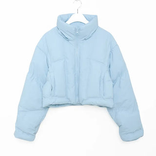 Colorful Hooded Cropped Padded Jumper