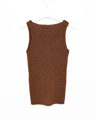 Deep V-neck button tank top