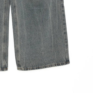 Distressed denim pants