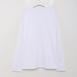 Henley neck long-sleeve T-shirt