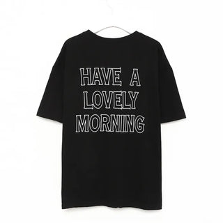 Back lettering point short-sleeved T-shirt