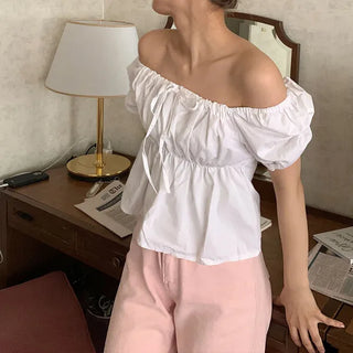 2-way Shirred Ribbon Blouse