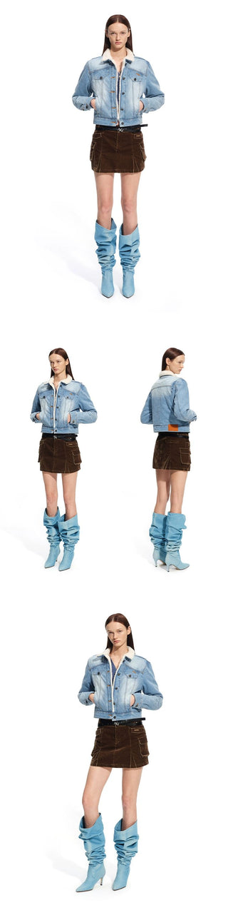 [NOTAWEAR] Washed Corduroy Cargo Mini Skirt