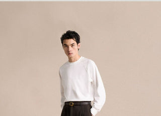 [CULTUM] Wool Blend Tapered Wide Leg Trousers