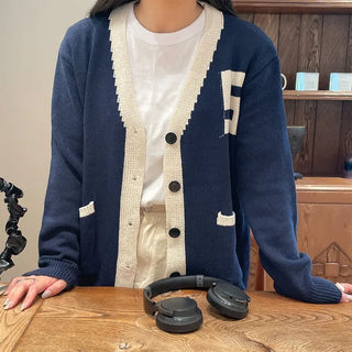 S Patch Collar Cardigan